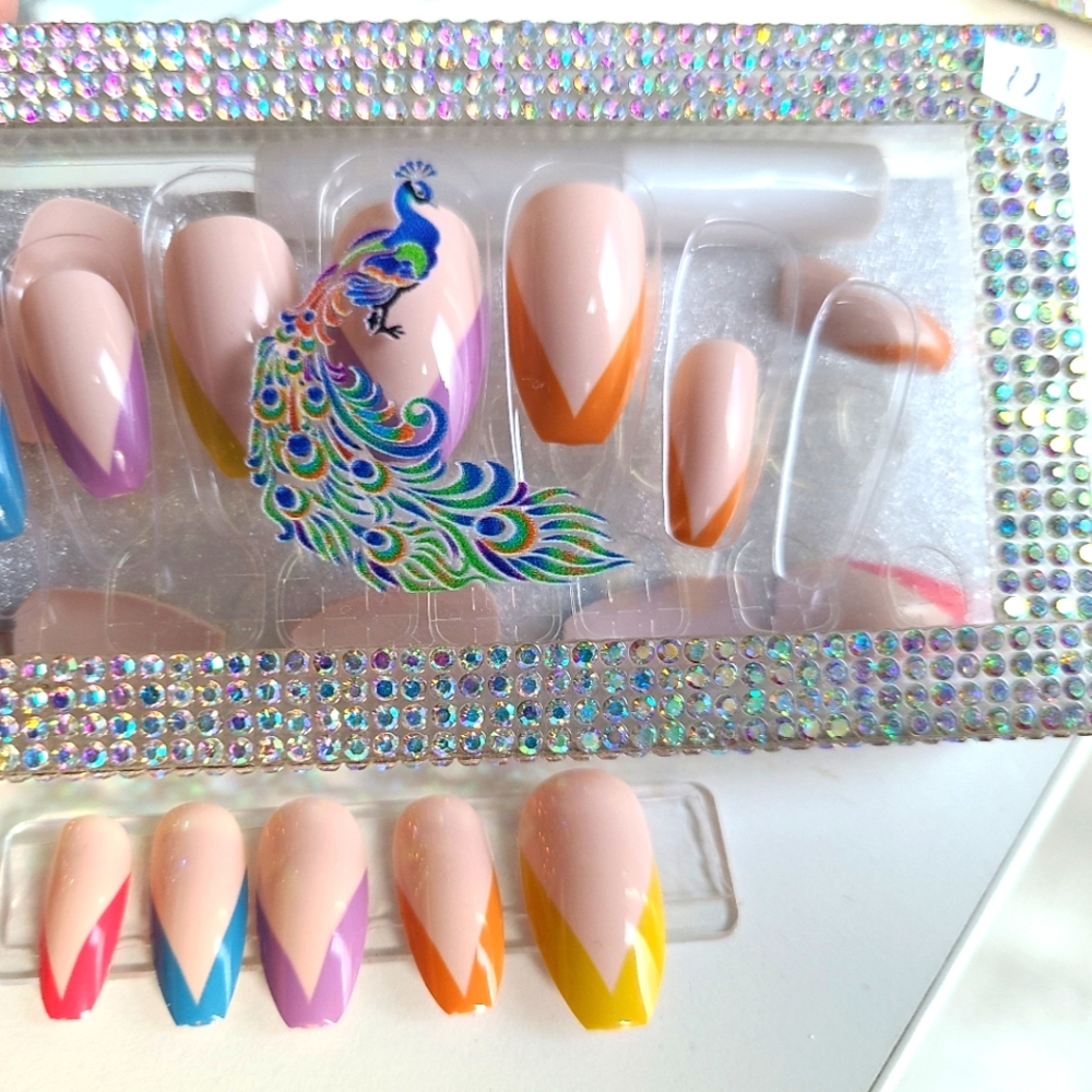 New boutique Long presson nail tips + gift box